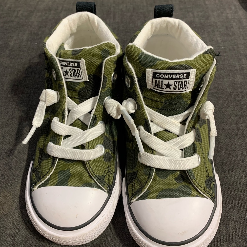 Green Camouflage Boys’ Converse Shoes Size 9